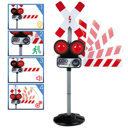 Straßenschild Bahnübergang Verkehr lernen Ampel Klein Licht und Ton