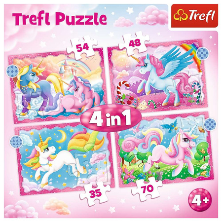 Puzzle 4in1 Einhörner und Magie 207 Teile