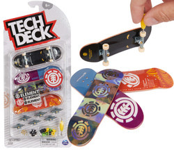 Element Tech Deck 4er-Pack bunte Fingerboard-Skateboards zum Zusammenbauen