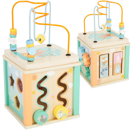 Pädagogischer Motorikwürfel aus Holz für Kinder 5in1