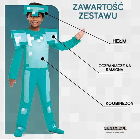 Minecraft Karnevalskostüm Armor 127-136 cm 7-8 Jahre alt