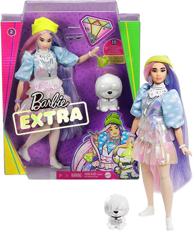 Puppe Barbie Extra bunt + Hundefigur + Zubehör
