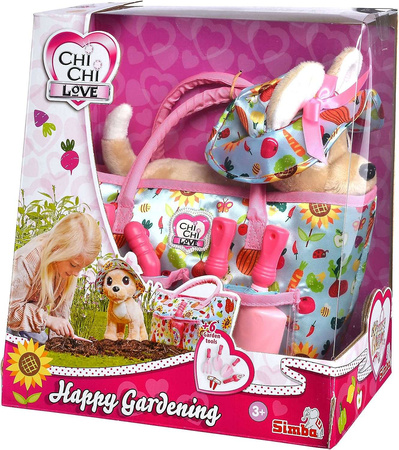 Chi Chi Love Maskotka Plüsch Happy Gardener Hund mit Handtasche + Zubehör Simba