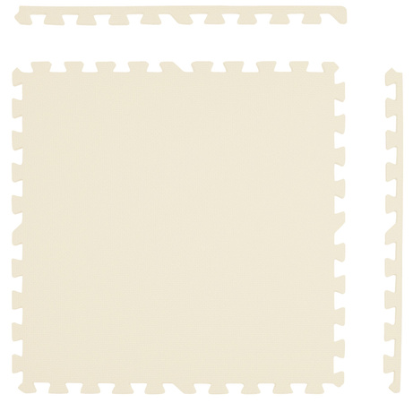 Humbi Schaumstoffbodenmatte 180x180 Großes wasserdichtes sicheres Schaumstoffpuzzle 9 Stück creme, beige