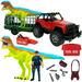 Dinosaurier Set, Fahrzeug mit Anhänger Savage Dino Adventure Jägerfigur Sound