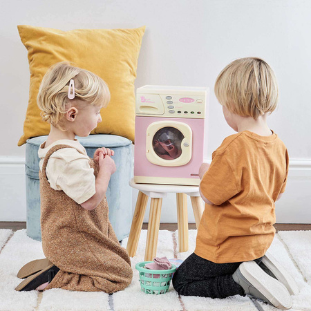 Casdon Elektronische Spielzeug-Waschmaschine Rosa für Kinder Licht-, Toneffekte