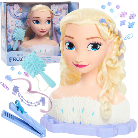 Deluxe Princess Disney großen Kopf Styling und Kämmen Puppe Elsa Die Eiskönigin +Zubehör