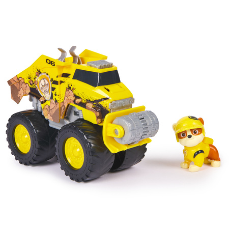 Paw Patrol Rescue Wheels Baufahrzeug mit Rubble Figur 6cm