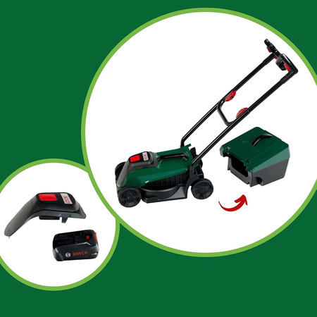 Leichter grüner Spielzeug-Rasenmäher von Bosch mit Licht und Sound 3+ Klein