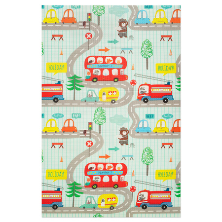 HUMBI Spielmatte Baby, Krabbelmatte, XPE Schaumstoff, Doppelseitig, Flatbar, Wasserdicht, Extra Größe, Teppich Babymatte, Rutschfest, 120x180 Wald-Straßen