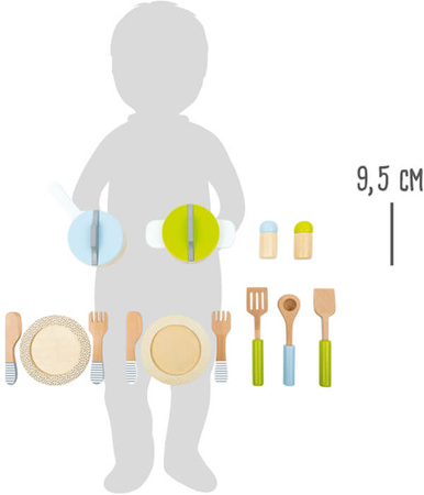 Kleine Fußtöpfe und -pfannen, Satz mit 15 Teilen