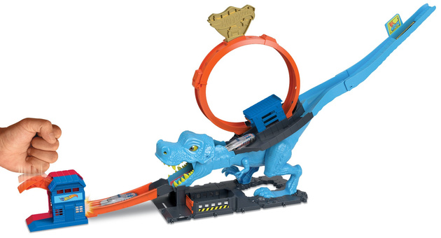 Hot Wheels Stadt-Set Loop T-Rexa + Fahrzeug