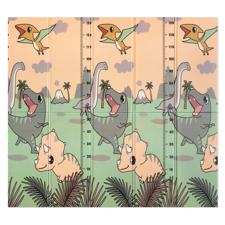 HUMBI Spielmatte Baby, Krabbelmatte, XPE Schaumstoff, Doppelseitig, Flatbar, Wasserdicht, Extra Größe, Teppich Babymatte, Rutschfest, 200x180 Dinosaurier Tiere Buchstaben Messen