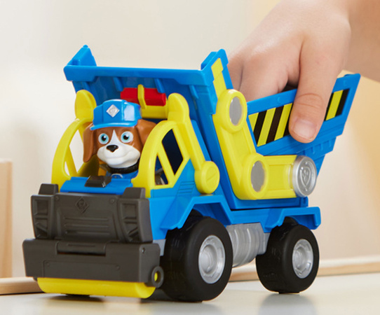 Paw Patrol Rubble und seine Crew Rubble&Crew Rubble Bagger Gelb Bulldozer Baufahrzeug mit Figur 6cm