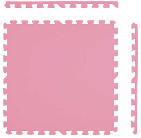 Humbi Schaumstoffmatte Puzzle 9 Stück rosa graphitgrau 180 x 180 x 1 cm