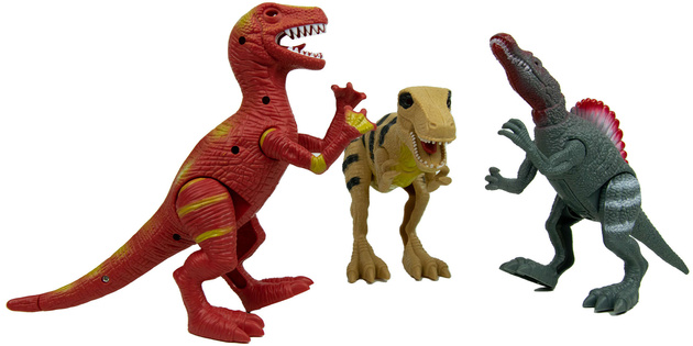 Dinosaurier-Figurenset mit Licht und Geräuschen 3 Stück