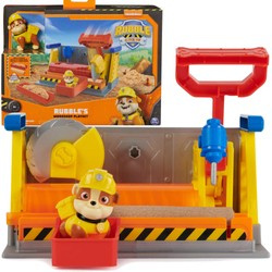 Paw Patrol Rubble und seine Crew Bauwerkstatt Bewegliche Teile Spielzeug für kleine Konstrukteure mit kinetischem Sand