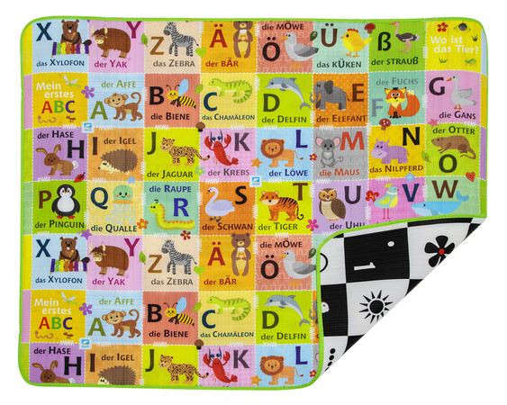 Humbi doppelseitige Lernmatte aus Schaumstoff mit deutschem Alphabet EPE 180x150x1 cm