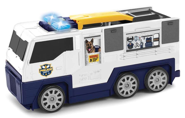 Großes Polizeiwagen-Transporter-Set mit Licht und Sound + Fahrzeuge