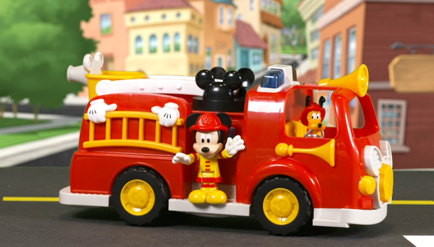Micky Maus Großes Feuerwehrauto Interaktive Fahrzeugfigur Pluto Mickey Disney Licht und Ton