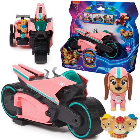 Paw Patrol The Mighty Kinofilm Liberty Transforming Vehicle und Poms Junior Patrollers Figuren