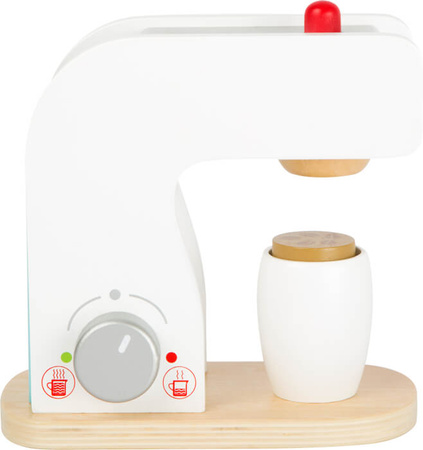 Kleine hölzerne Kaffeemaschine mit Fuß