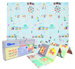 HUMBI Kinder Baby Spielmatte Krabbelmatte XPE Schaumstoff Doppelseitig Flatbar Abwaschbar Spielteppich 150x180x1cm Tiere Buchstaben Zahlen Straßen