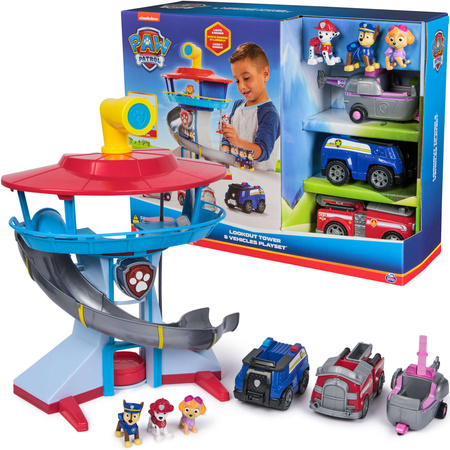 Paw Patrol Hauptquartier mit Licht und Sound, Fahrzeugen und Figuren