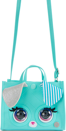 Purse Pets Kleine blaue interaktive Welpentasche mit beweglichen Augen + Sound