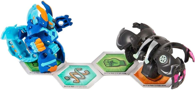 Bakugan Box Zinn Baku-Tin + 2 Figuren und Sectanoid Karten