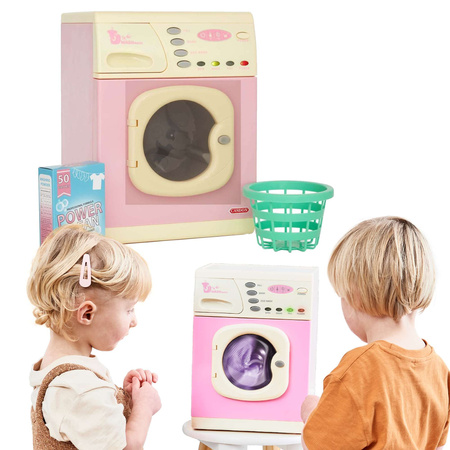 Casdon Elektronische Spielzeug-Waschmaschine Rosa für Kinder Licht-, Toneffekte