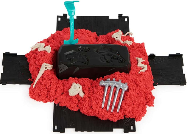 Kinetic Sand Dino XCavate Dinosaurier-Skelett-Suchset Sand und Zubehör
