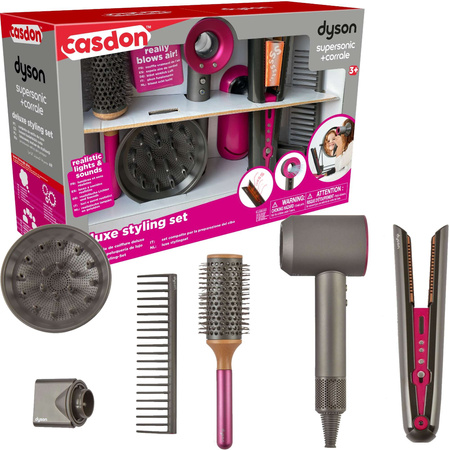 Dyson Deluxe Kinderfriseurset Supersonic Haartrockner Corrale Haarglätter 7 Teile Casdon