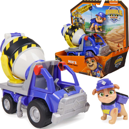 Paw Patrol Gemischter Betonmischer Fahrzeug Rubble und seine Crew + Figur