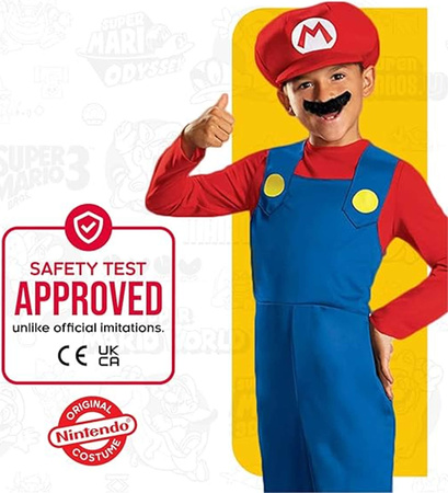 Super Mario Kostüm, Karnevalskostüm Verkleidung Mario 137-149 cm 10-12 Jahre alt