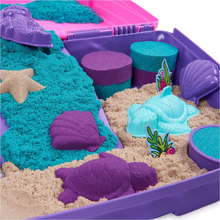 Kinetic Sand kinetischer Sandkoffer-Set Mermaid's Palace 3 Farben + Zubehör