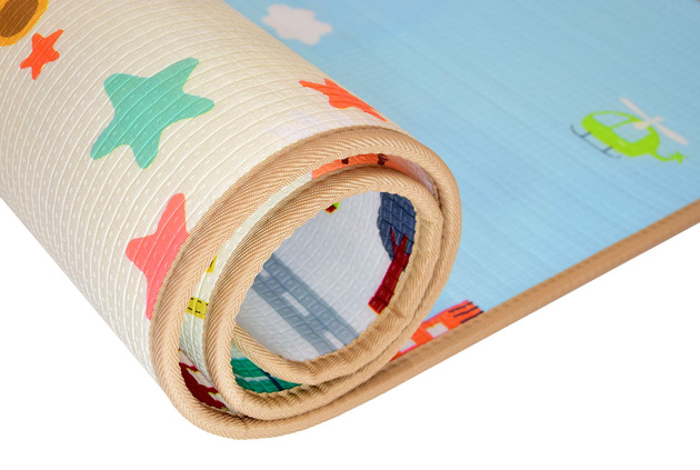 HUMBI Kinder Baby Spielmatte Krabbelmatte EPE Schaumstoff Doppel Straßentiere