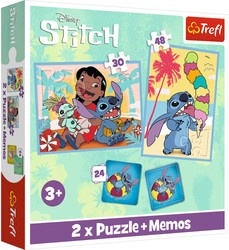 Trefl Disney Puzzle 2in1 + Memos Lilo&amp;Stitch Happy day 3+